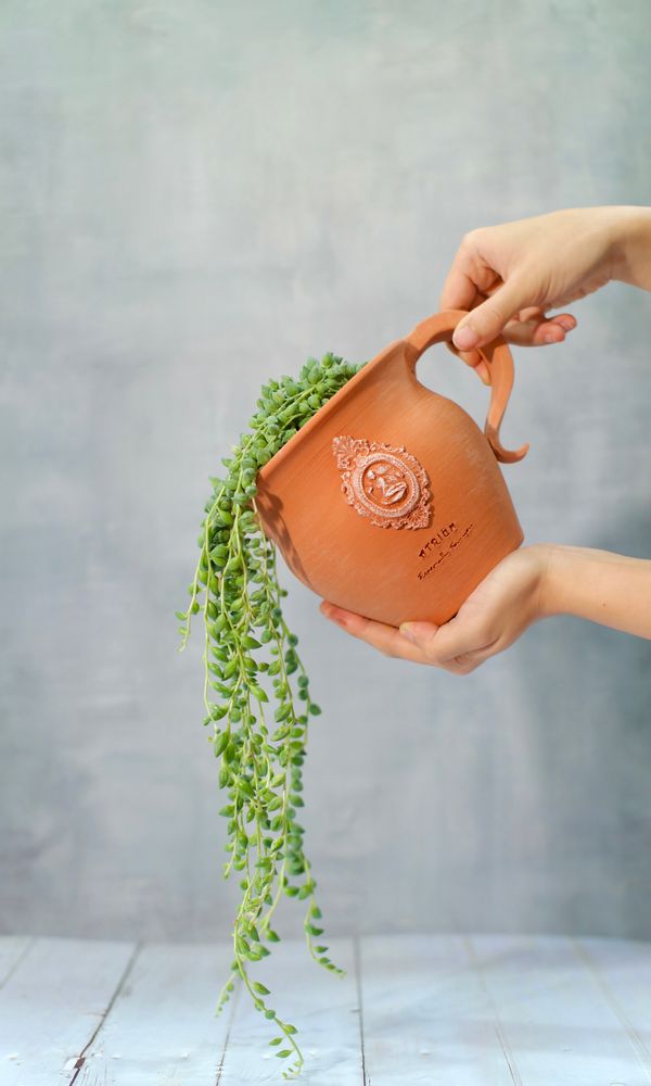 Vases - Maya- Handmade Terracotta Pot, plant pot, flower vase - ATRIUM DESIGN STUDIO