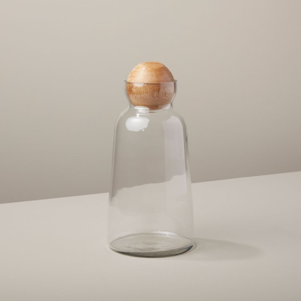 Carafes - Carafes en verre avec bouchon en bois de manguier - BE HOME