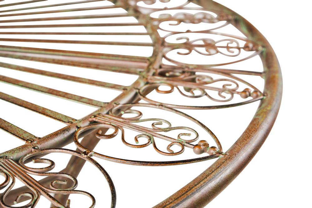 Wall ensembles - Iron Line - Juliette - Outdoor Lawn Table - Round Shape Green Metal finish - PUEBCO