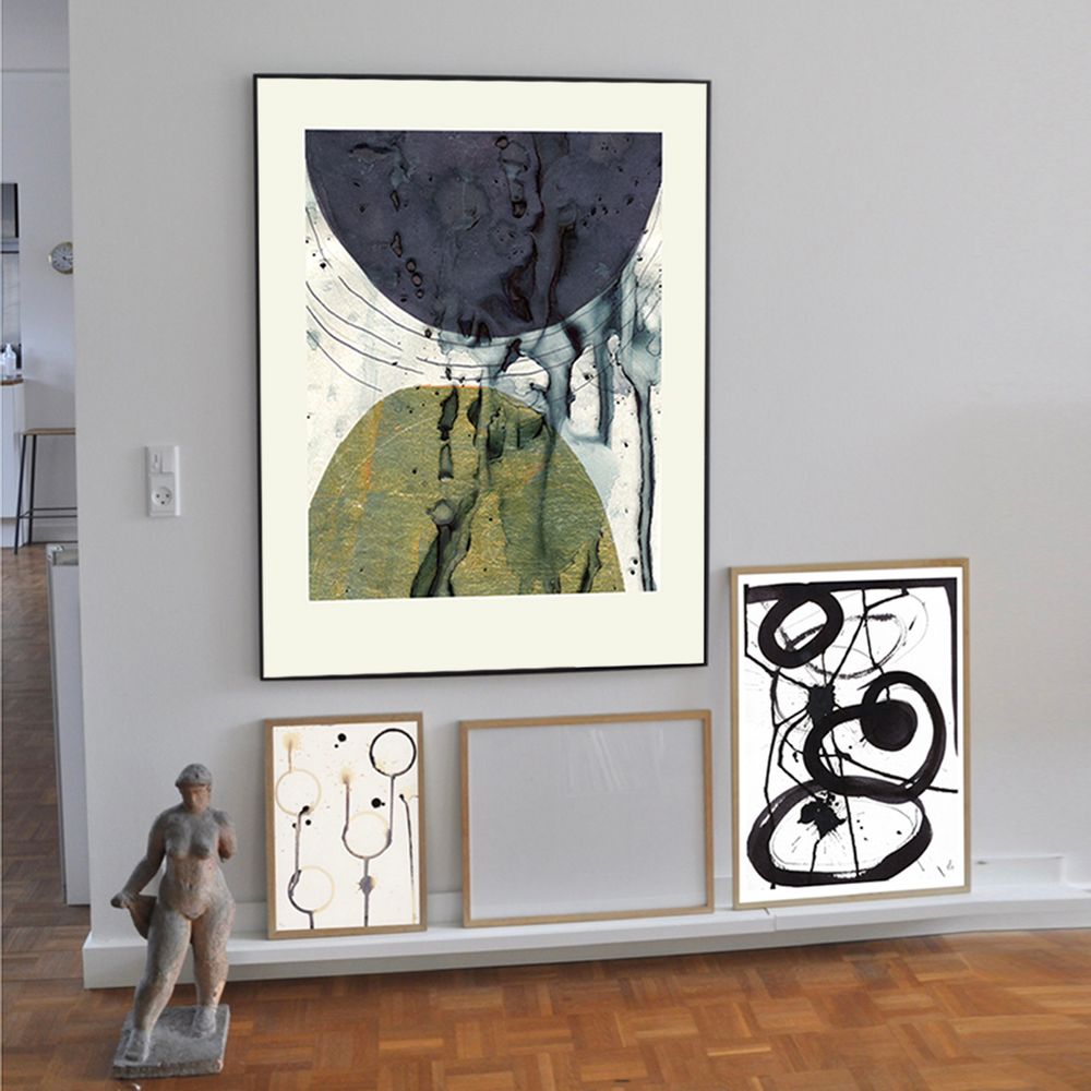 Office design and planning - Golden Abstract Art Print - METTEHANDBERG ART PRINTS