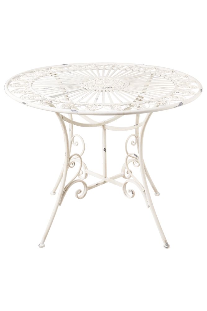 Wall ensembles - Iron Line - Juliette - Outdoor Lawn Table - Round Shape Green Metal finish - PUEBCO