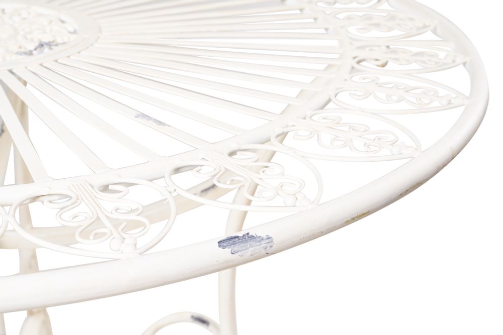 Wall ensembles - Iron Line - Juliette - Outdoor Lawn Table - Round Shape Green Metal finish - PUEBCO