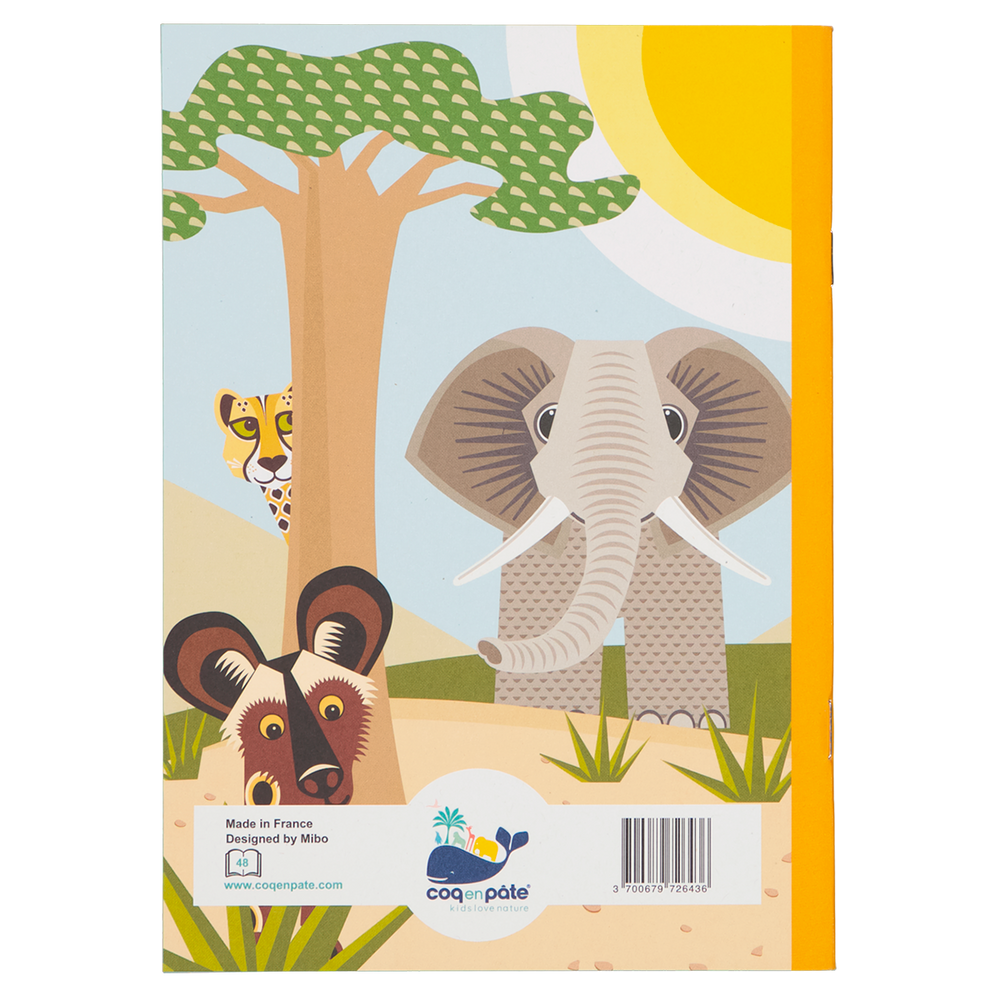 Loisirs créatifs pour enfant - Carnet A5 Papier recyclé 48 pages Savane - COQ EN PATE