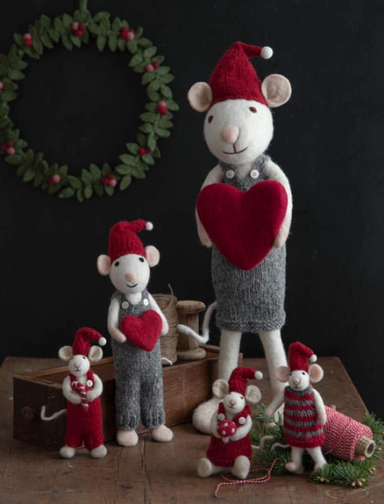 Objets de décoration - Souris de Noël en blanc - GRY & SIF