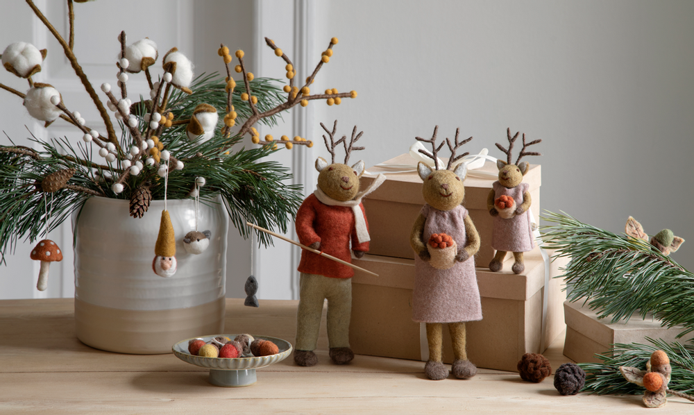 Autres décorations de Noël - Petits lapins décoratifs gris - GRY & SIF