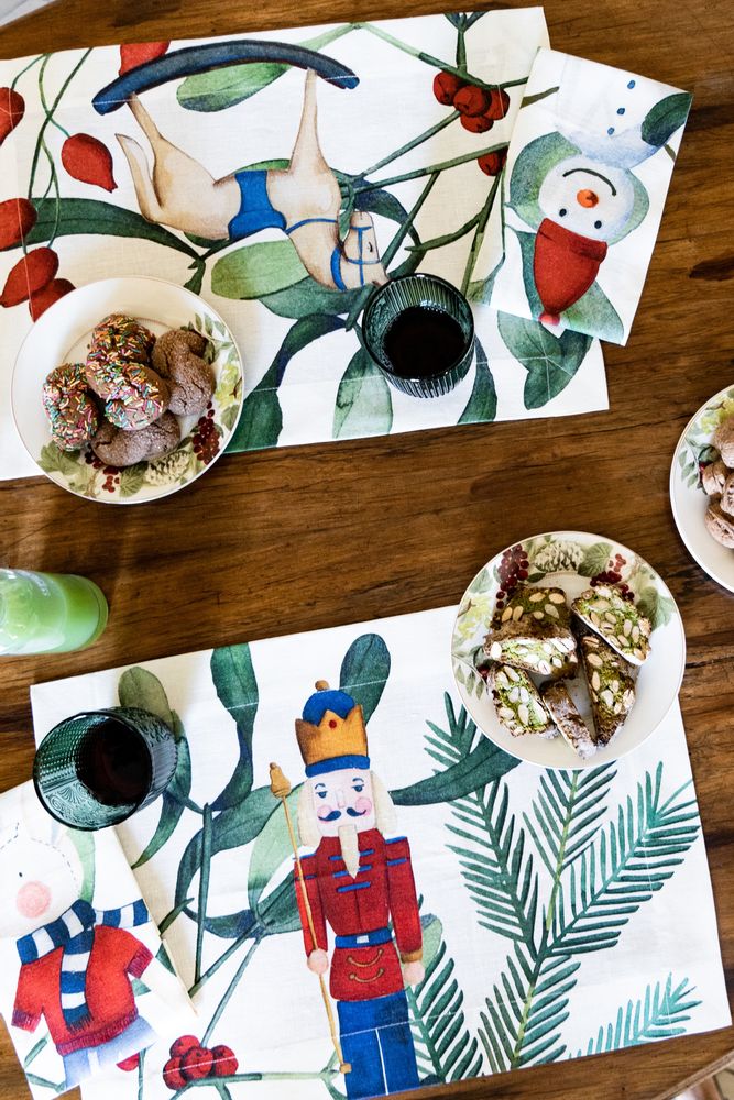 Placemats - "Olof" Linen Breakfast Set - NAPKING  BY BELLAVIA
