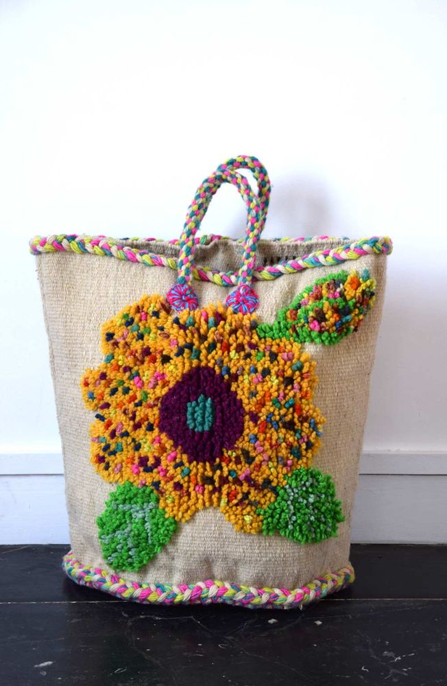Bags and totes - "Nathalie's butterflies" - Basket - PO! PARIS