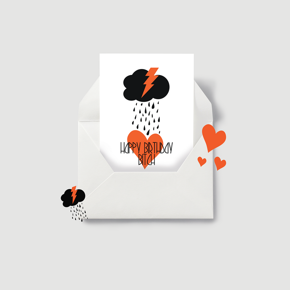 Card shop - HAPPY BIRTHDAY, BITCH – A6 Birthday Card / Greeting Card. - KIKI GUNN - PRINT WORKS