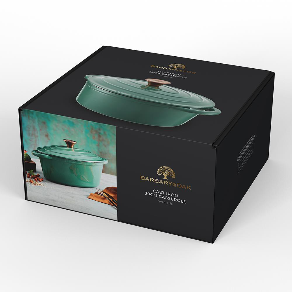 Stew pots - Barbary & Oak Foundry 29cm Oval Cast Iron Casserole Dish - RKW LTD - BARBARY & OAK