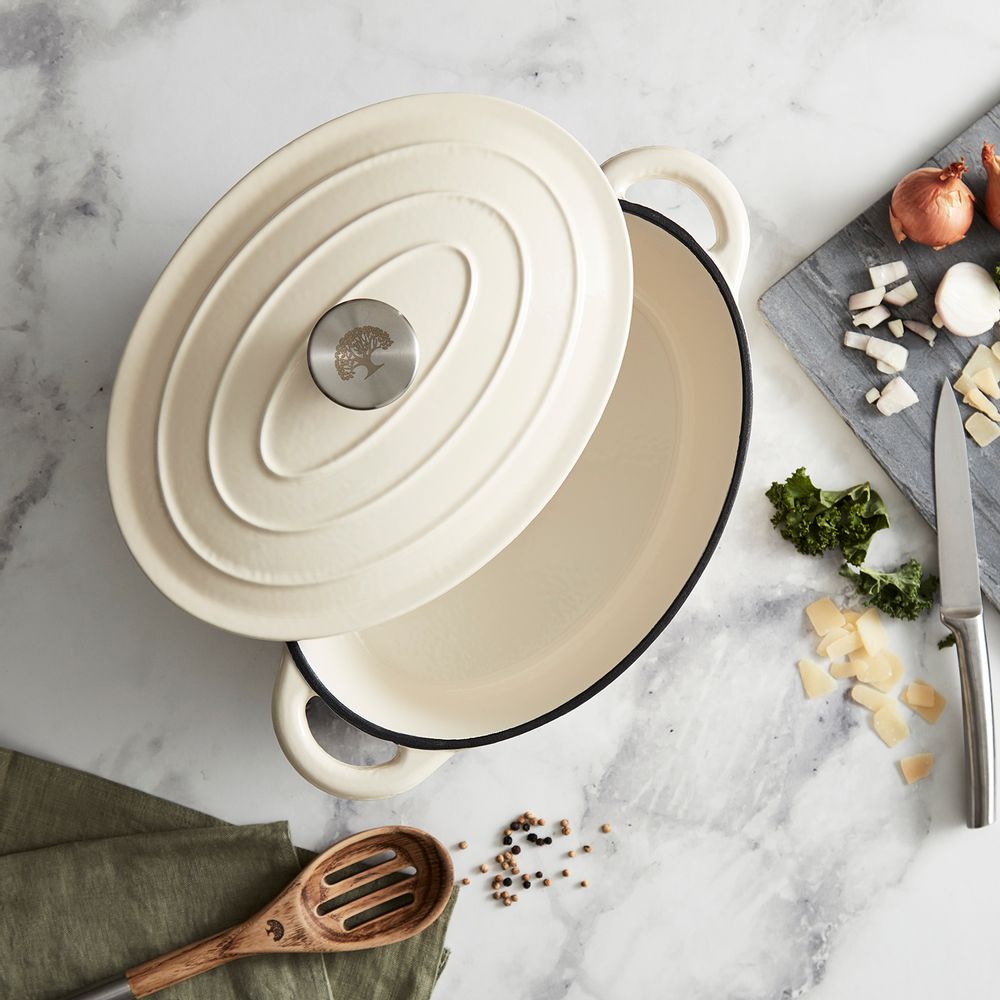 Stew pots - Barbary & Oak Foundry 29cm Oval Cast Iron Casserole Dish - RKW LTD - BARBARY & OAK