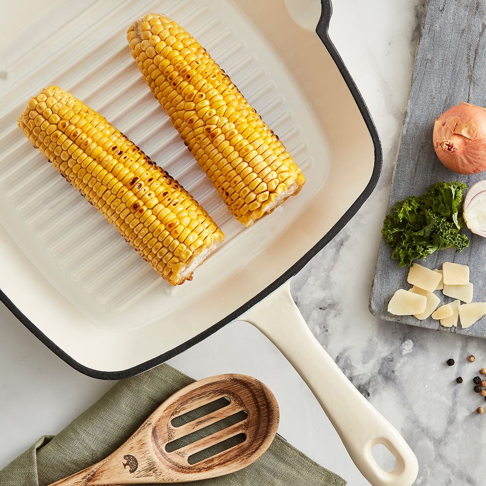 Frying pans - Barbary & Oak Foundry 23cm Square Cast Iron Grill Pan - RKW LTD - BARBARY & OAK