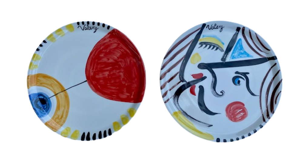 Objets personnalisables - assiettes à pizza de 33 cm en porcelaine peinte à la main, personnalisables avec le nom du restaurant - CERASELLA CERAMICHE
