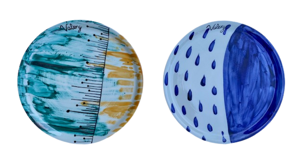Objets personnalisables - assiettes à pizza de 33 cm en porcelaine peinte à la main, personnalisables avec le nom du restaurant - CERASELLA CERAMICHE