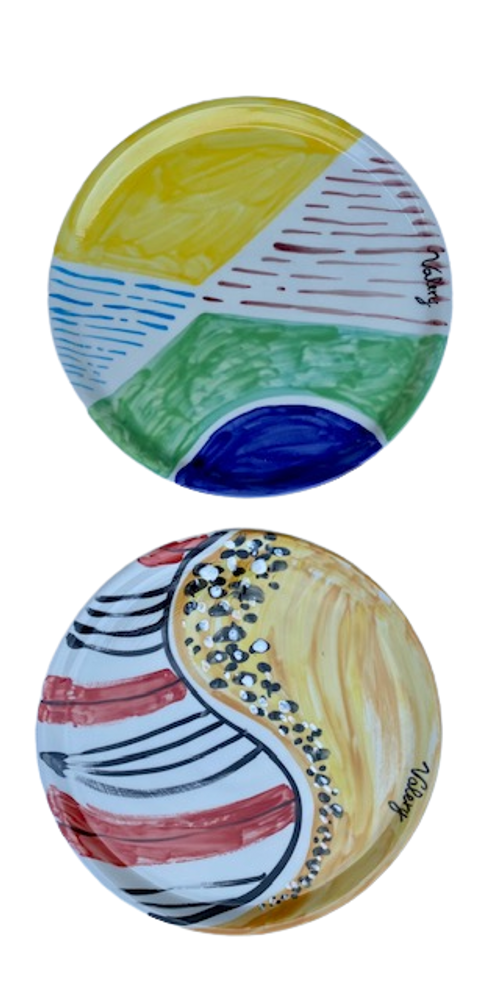 Objets personnalisables - assiettes à pizza de 33 cm en porcelaine peinte à la main, personnalisables avec le nom du restaurant - CERASELLA CERAMICHE