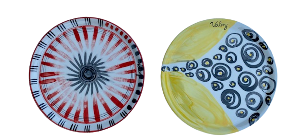 Objets personnalisables - assiettes à pizza de 33 cm en porcelaine peinte à la main, personnalisables avec le nom du restaurant - CERASELLA CERAMICHE