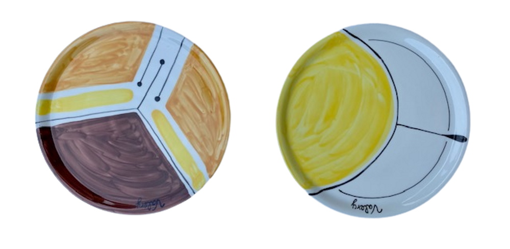 Objets personnalisables - assiettes à pizza de 33 cm en porcelaine peinte à la main, personnalisables avec le nom du restaurant - CERASELLA CERAMICHE