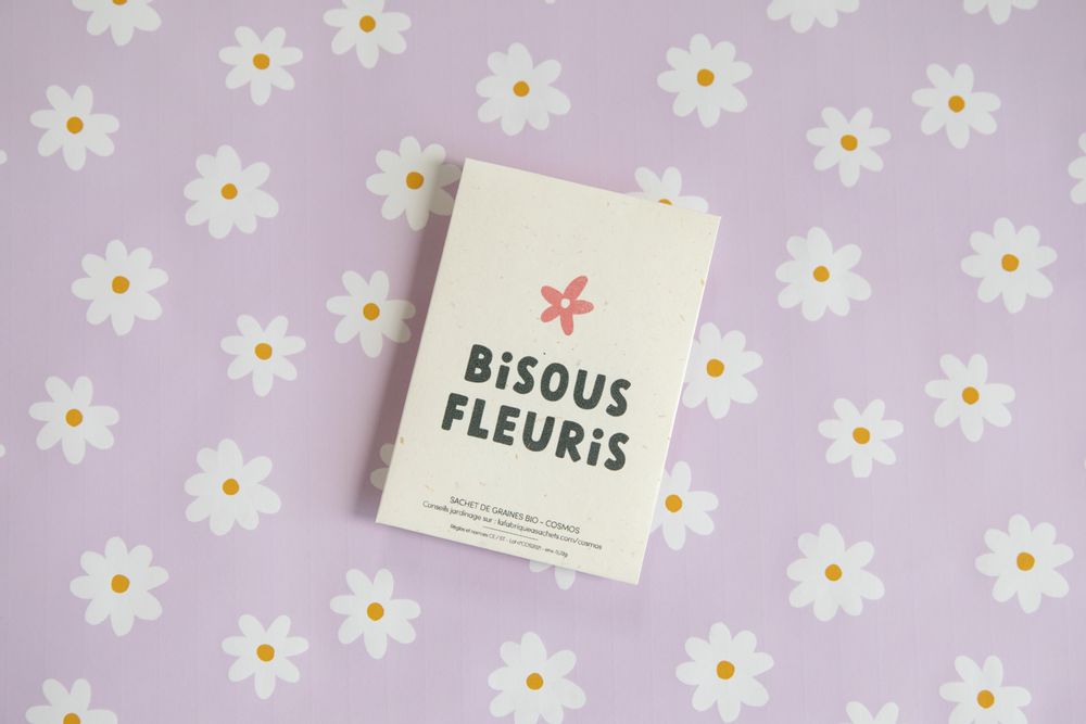 Carterie - Bisous fleuris – Sachets de graines à offrir - LA FABRIQUE À SACHETS