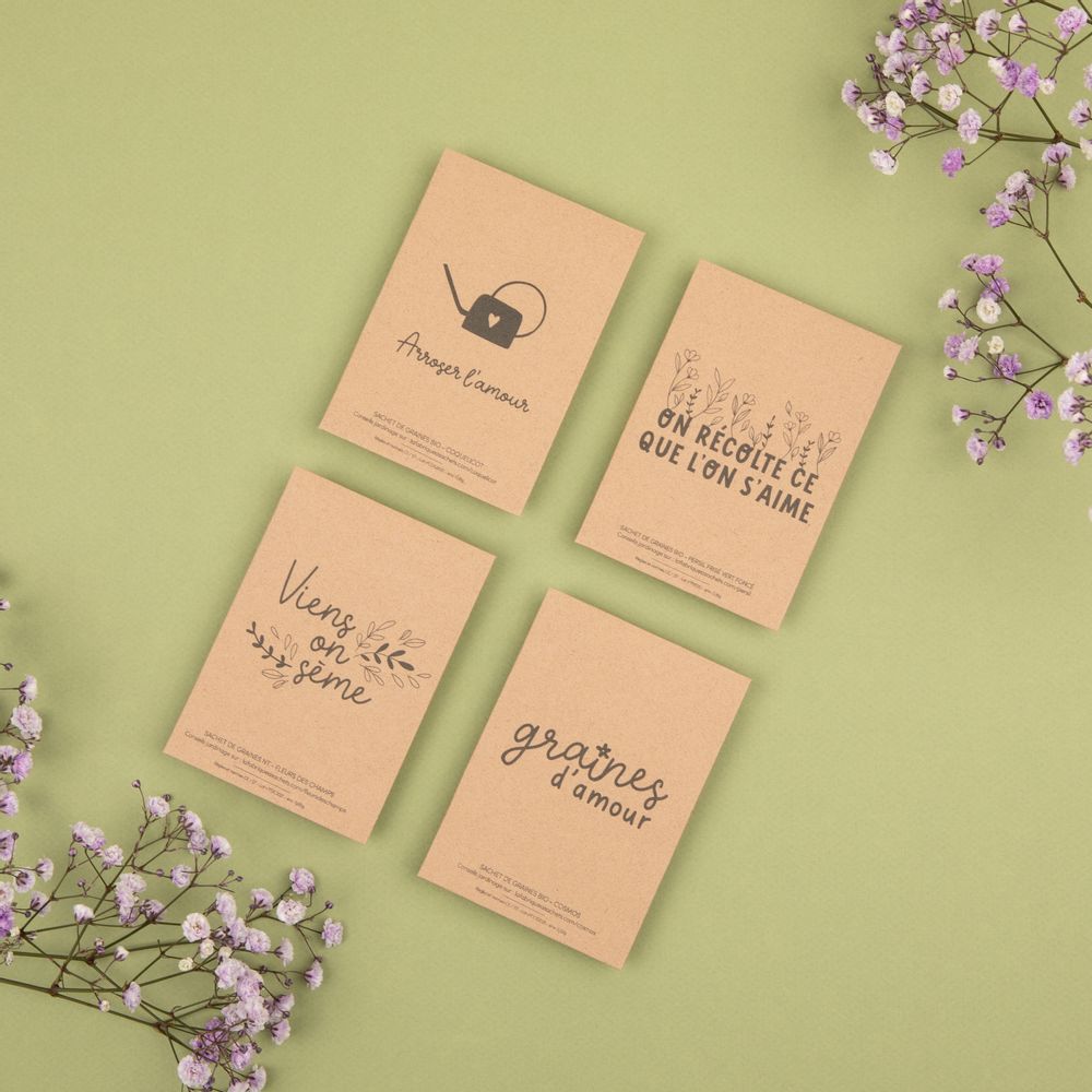 Carterie - Graines d'amour - Sachets de graines à offrir - LA FABRIQUE À SACHETS