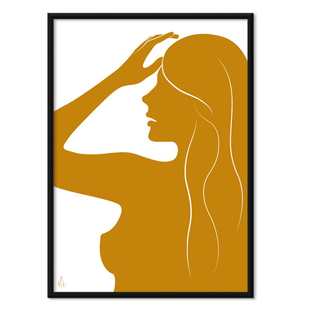 Affiches - Silhouette Mono Ocre / Noir Imprimé - METTEHANDBERG ART PRINTS