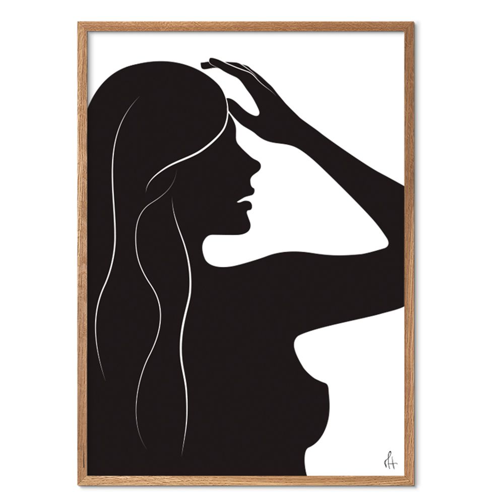 Affiches - Silhouette Mono Ocre / Noir Imprimé - METTEHANDBERG ART PRINTS