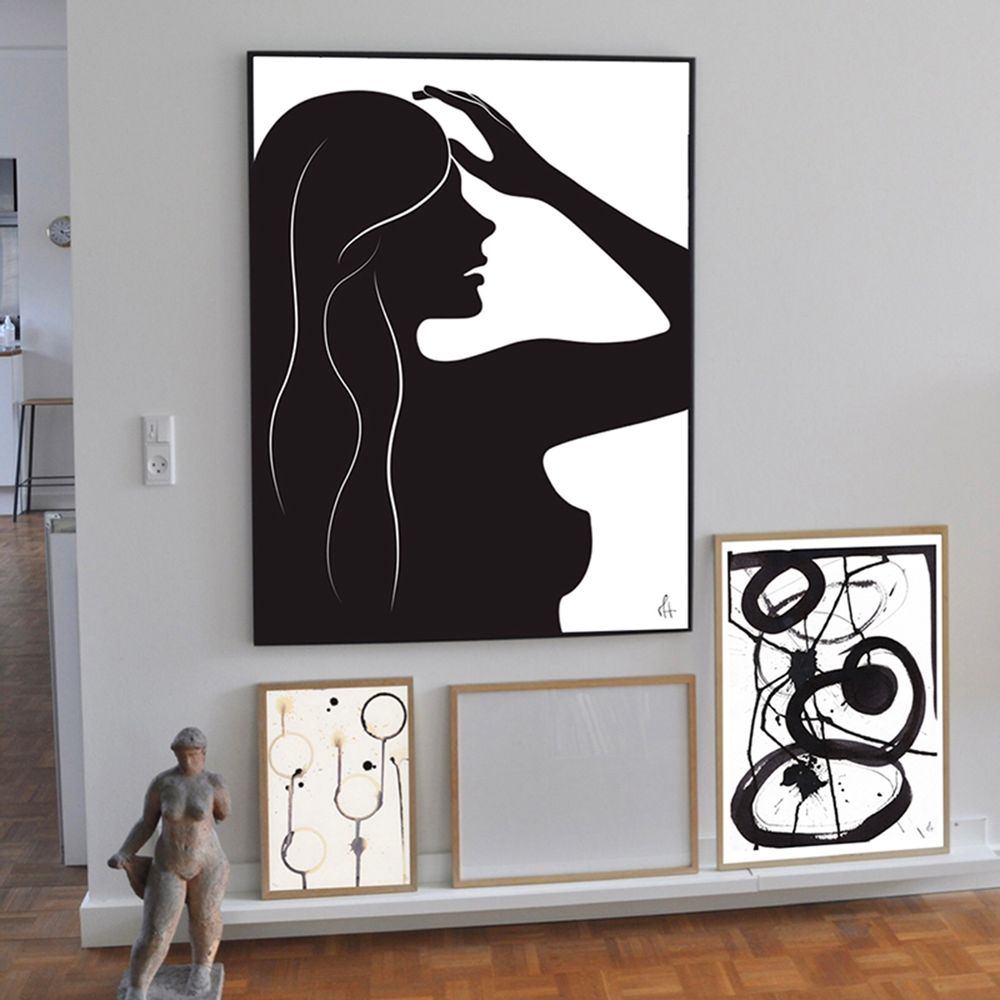 Affiches - Silhouette Mono Ocre / Noir Imprimé - METTEHANDBERG ART PRINTS