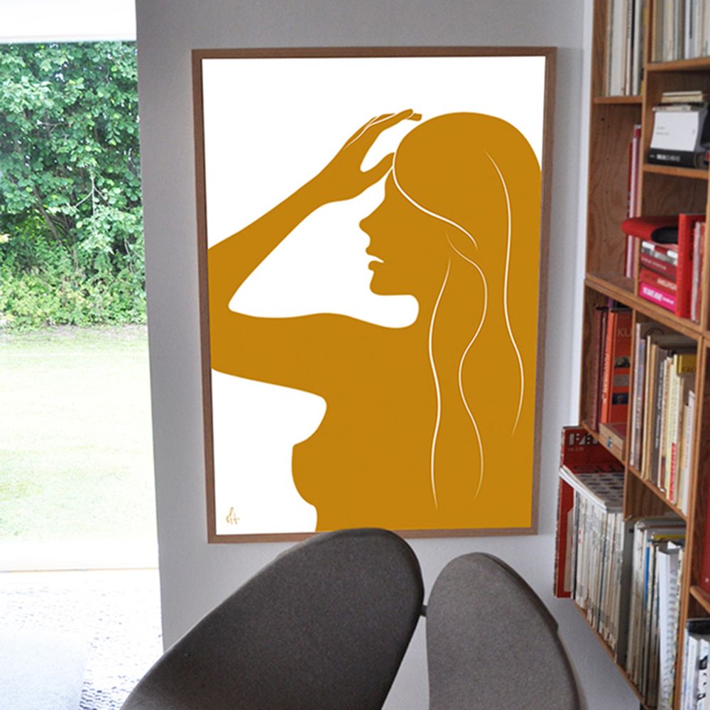 Affiches - Silhouette Mono Ocre / Noir Imprimé - METTEHANDBERG ART PRINTS
