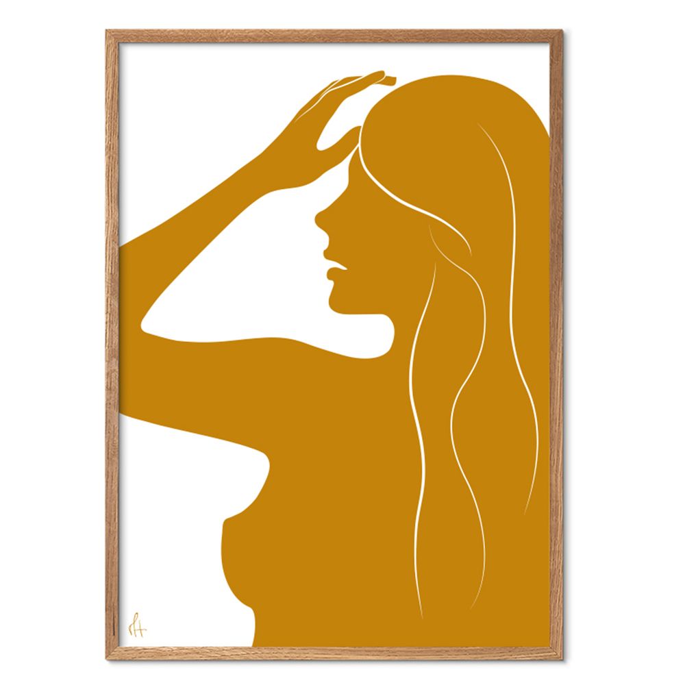 Affiches - Silhouette Mono Ocre / Noir Imprimé - METTEHANDBERG ART PRINTS