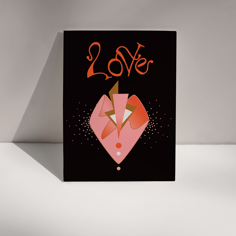 Carterie - Love Heart - Carte de vœux A6/Saint-Valentin/Carte d'amour - KIKI GUNN - PRINT WORKS
