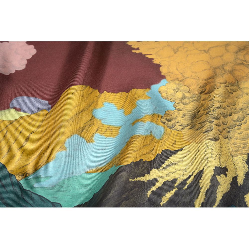 Gifts - Silk twill scarves, “Volcans” collection plum sky - two sizes - artist's scarf - CÉLINE DOMINIAK