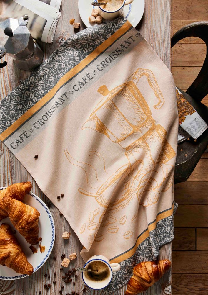 Torchons textile - Café/Croissant / Torchon jacquard - COUCKE