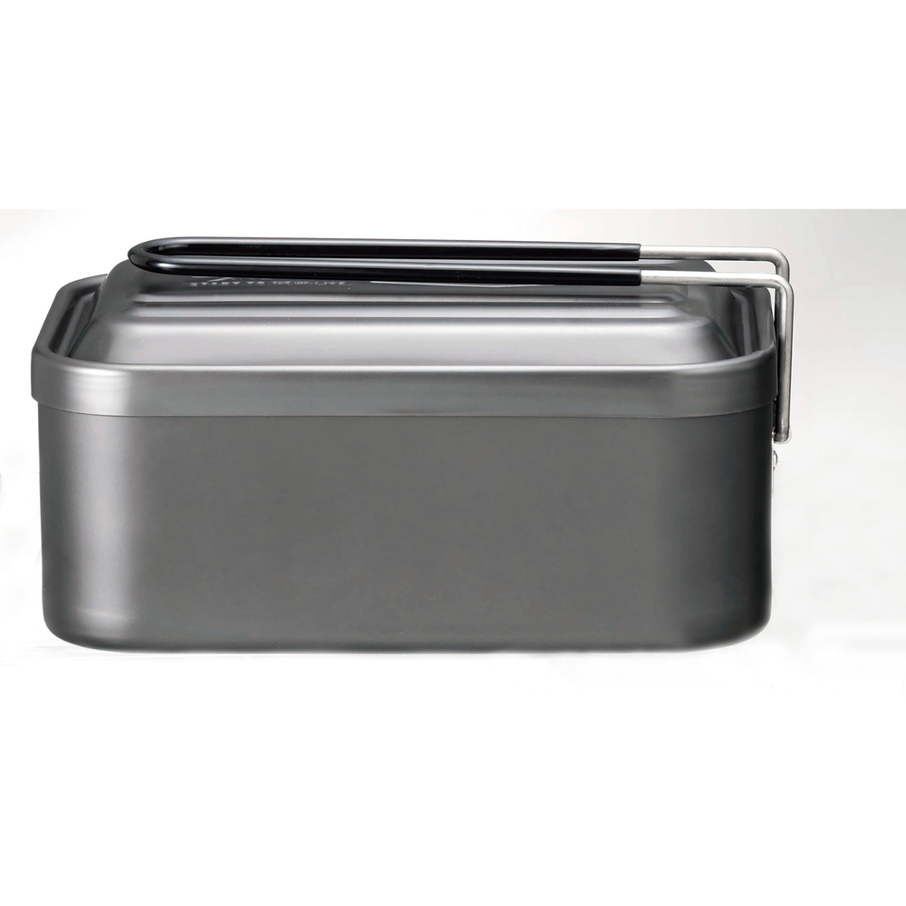 Barbecues - 1300ml rectangular aluminum gray camping bowl + accessories - Mess Tin Set Barbecue/SKATER collection - ABINGPLUS