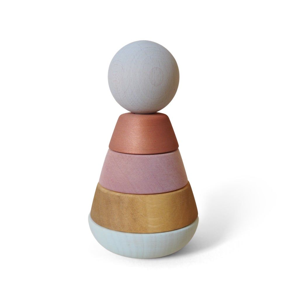 Jouets enfants - Tour empilable en bois - Pastel et Forêt - BRIKI VROOM VROOM