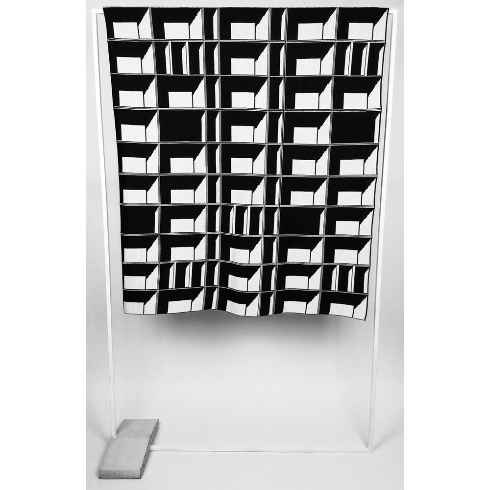 Throw blankets - Jacquard knitted blanket - BLOCK WINDOW #10 - KVP - TEXTILE DESIGN