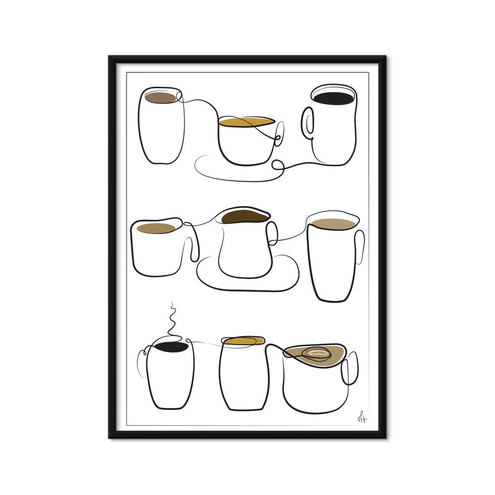 Poster - Wine and Drinks / Coffee Cups Art Prints - METTEHANDBERG ART PRINTS