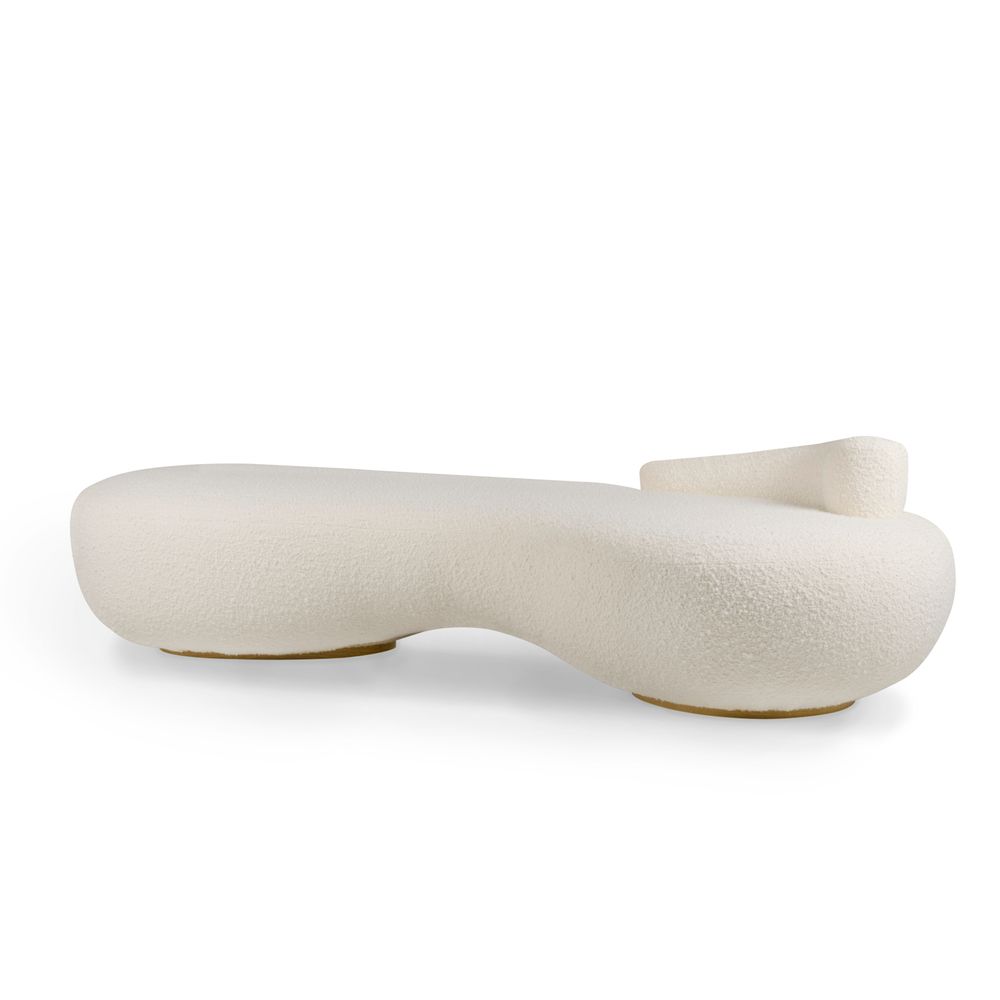 Canapés - Chaise Longue Greenapple, Chaise Longue Conchula, Bouclée Beige - GREENAPPLE DESIGN INTERIORS