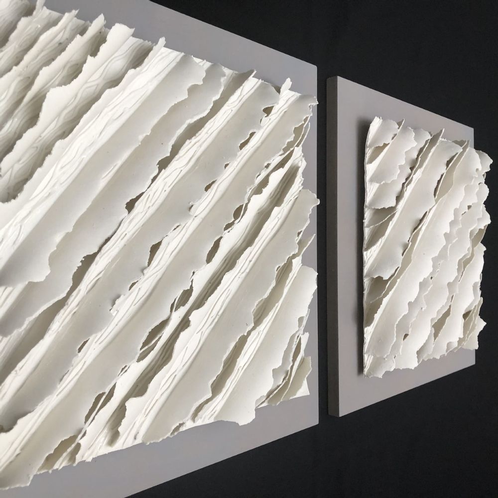 Unique pieces - Paintings Porcelain GOLD “labirynth” collection Bark - GUENAELLE GRASSI