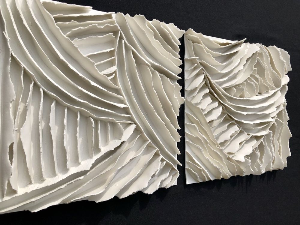 Unique pieces - Paintings Porcelain GOLD “labirynth” collection Bark - GUENAELLE GRASSI