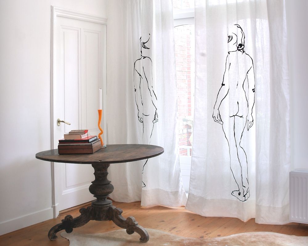 Curtains and window coverings - Bella embroidered linen panel - ML FABRICS