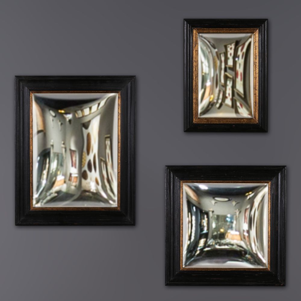 Decorative objects - Set of 3 Square Convex Mirrors Framed - ATELIERS C&S DAVOY