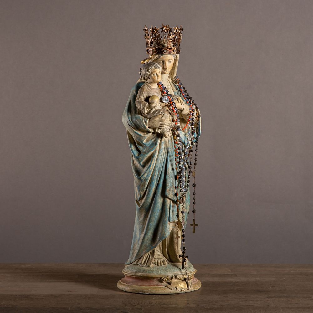 Objets de décoration - Vierge à L'Enfant couronnée - ATELIERS C&S DAVOY