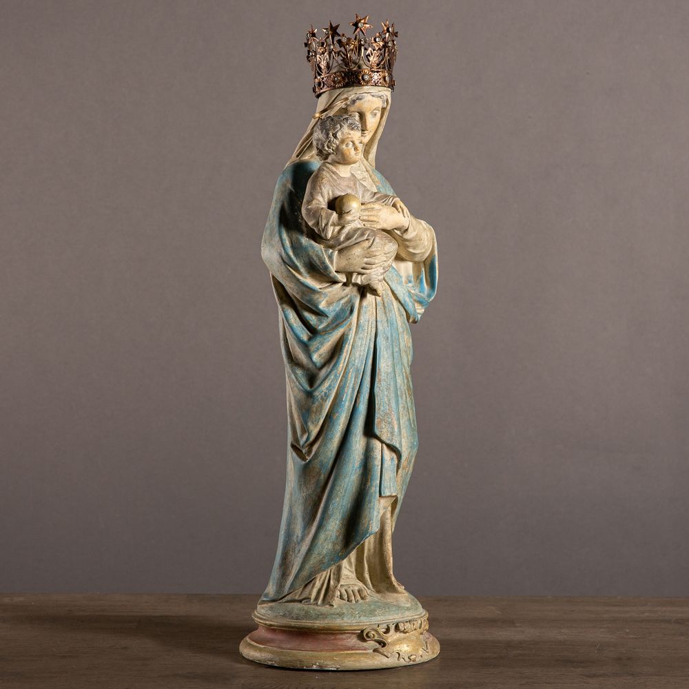 Objets de décoration - Vierge à L'Enfant couronnée - ATELIERS C&S DAVOY