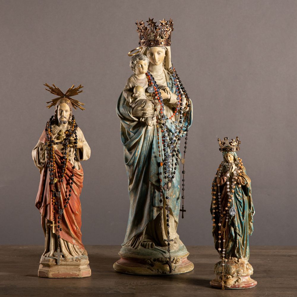 Objets de décoration - Vierge à L'Enfant couronnée - ATELIERS C&S DAVOY