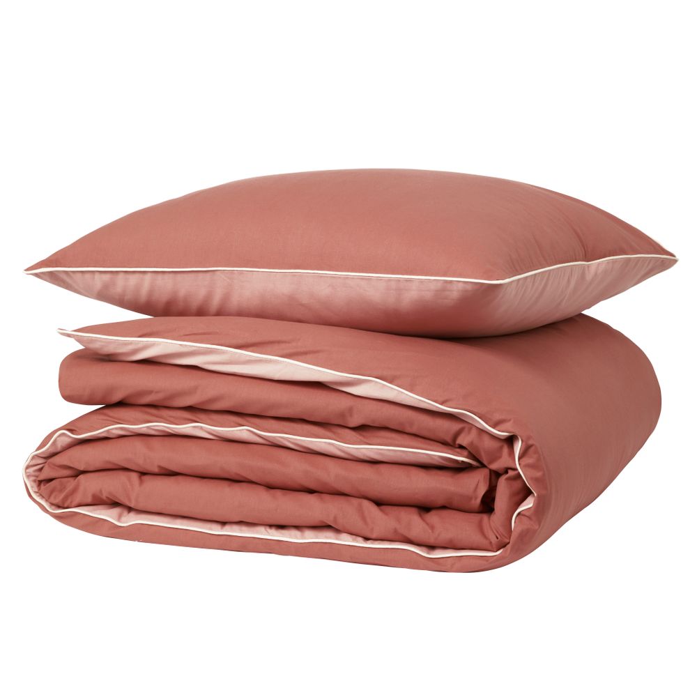 Bed linens - Bons Jours Terracotta / Poudre - Duvet Set - ESSIX