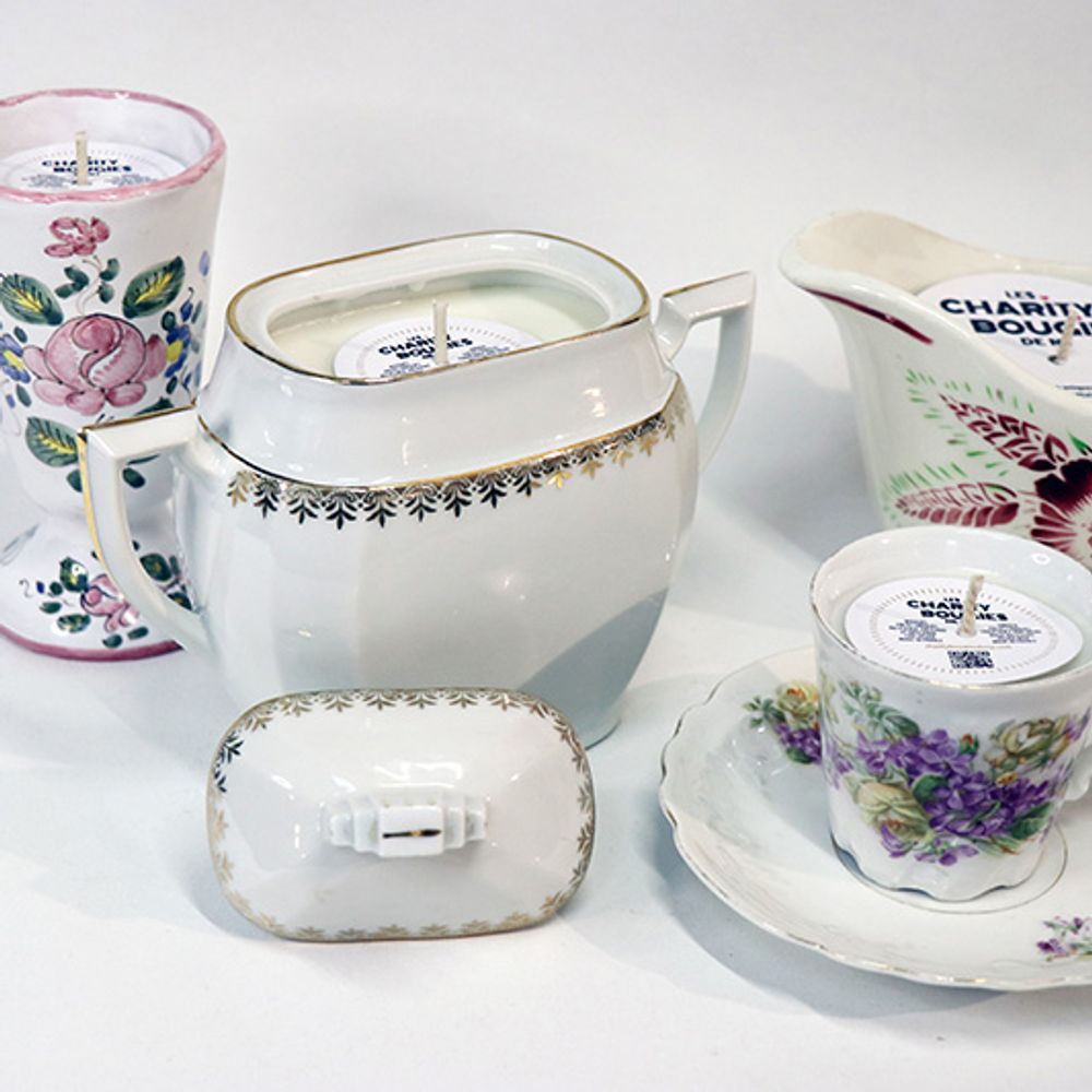 Objets de décoration - BOUGIES PORCELAINE S ET M - CHARITY BOUGIES DE NY