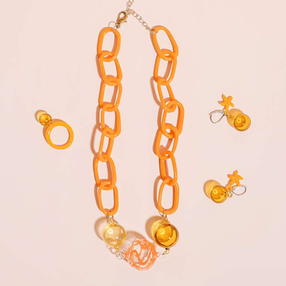 Art glass - Mandarina necklace - LAJEWEL