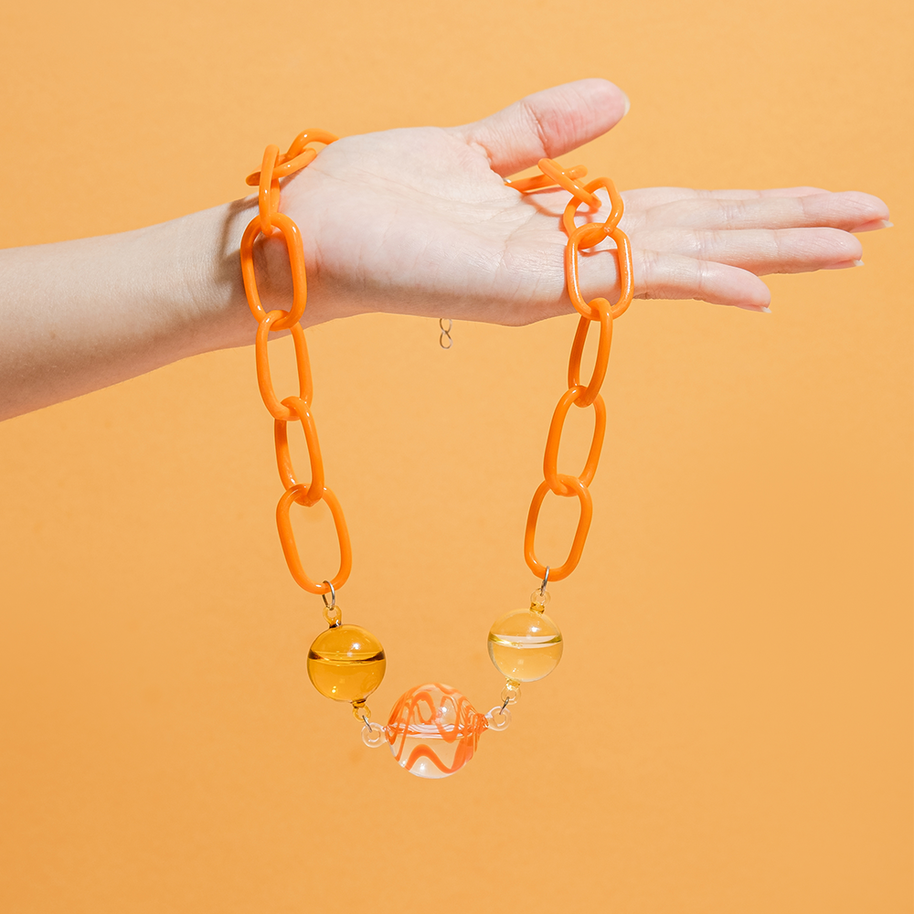 Art glass - Mandarina necklace - LAJEWEL