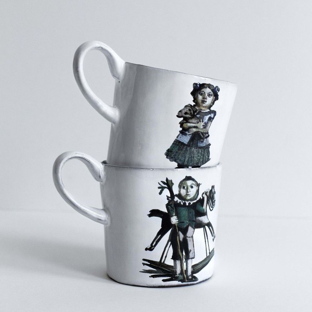 Céramique - Mug Illustré en céramique blanche - CARRON PARIS