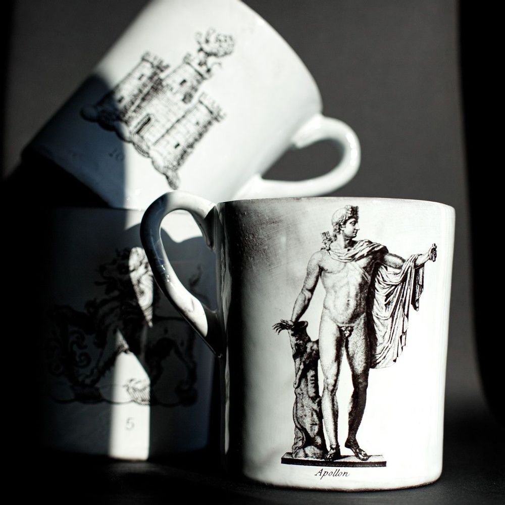 Céramique - Mug Illustré en céramique blanche - CARRON PARIS
