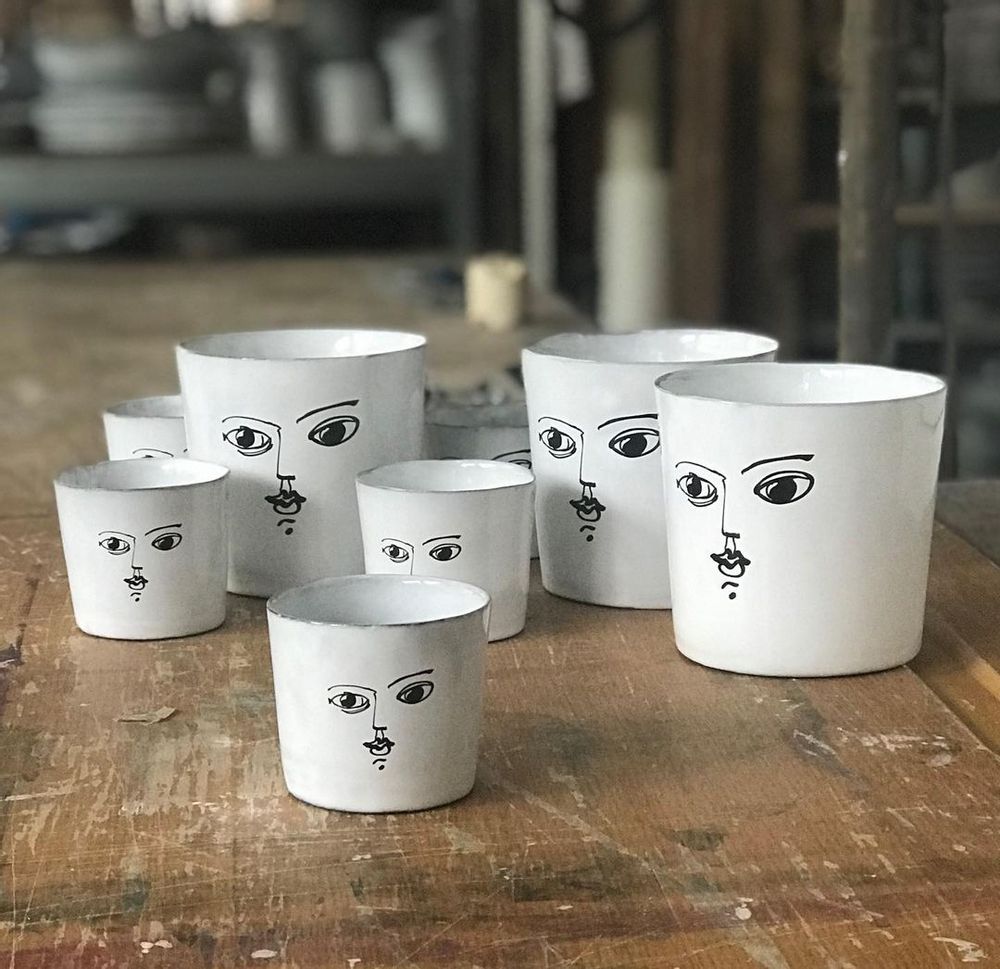 Céramique - Mug Illustré en céramique blanche - CARRON PARIS