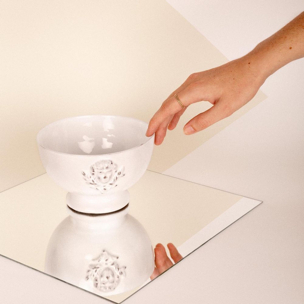 Ceramic - Bowls on white ceramic legs. - CARRON PARIS